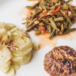 HAMBURGER MET GRATIN DAUPHINOIS EN PRINSESSEN OP ZIJN PROVENCAALS